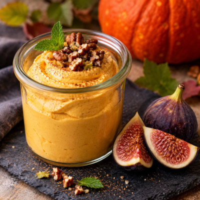 kuerbis creme mit feigen